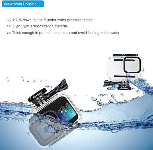 Accessories Kit for Gopro Hero 13 12 11 10 9 Black Waterproof Housing Silicone Case Glass Screen Protector Bundle for Go pro Gopro13 Gopro12 Gopro11 Gopro10 Hero13 Hero12 Hero11 Hero10 Camera 62E by Husiway - Image 2