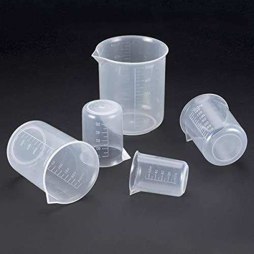 PIQIUQIU Mesure de béchers en Plastique gradués 6 pièces, béchers de Mesure pour Laboratoire Scientifique, Tasse réutilisable - 25 ML 50 ML 100 ML 150 ML 250 ML 500 ML – vue 5