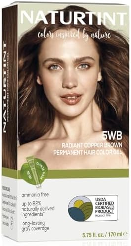 Naturtint 5WB Radiant Copper Brown Permanent Hair Color (Pack of 1), Ammonia Free, Vegan, Cruelty Free, up to 100% Gray Coverage, Long Lasting Results (Packaging may vary)