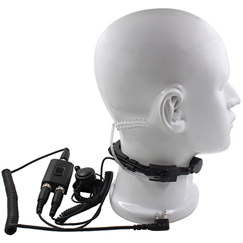Kenmax® Military Police Equipment Throat Mic Air Tube Ptt Headset For Walkie Talkie Two Way Radio Baofeng Bf-F8Hp Gt-3 Bf-F9V2+ Uv-6R Uv-5X Gt-1 Wouxun Kg-Uv8D Kg-Uv6D Kg-Uv899 #TOP2