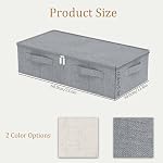 Underbed Fabric Storage Box with Lids,23.6x11.8x5.9in,Grey,2 Pack - Image 3