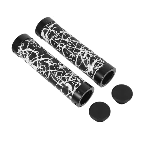 LOORGVEL Puños para Bicicleta de Montaña Antideslizantes Negros y Blancos, 1 Par de Fundas Absorbentes de Sudor para Manillar, Accesorios Ciclismo Resistentes Intemperie y Compatibles