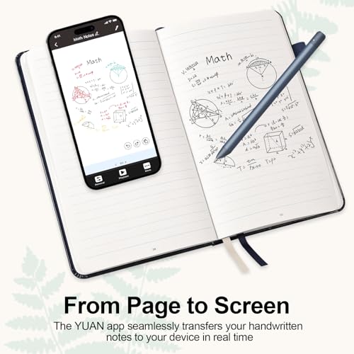 Smart Pen with Real Paper Notebook, Digital Pen for Note Taking, Smart Writing Set, Write on Real Paper with Digital Processing, Smart Digital Notebook as Christmas Gifts, Navy, Storing,Sharing Paper Notes via APP for Android/IOS