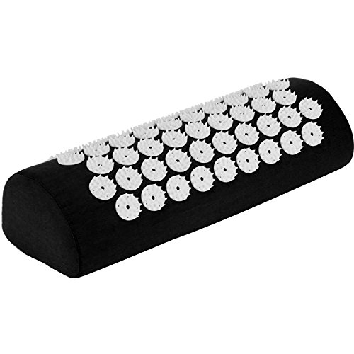 Belmalia Acupressure pillow for the shoulders and neck, bolster, massage cushion, relaxation cushion, TCM Black