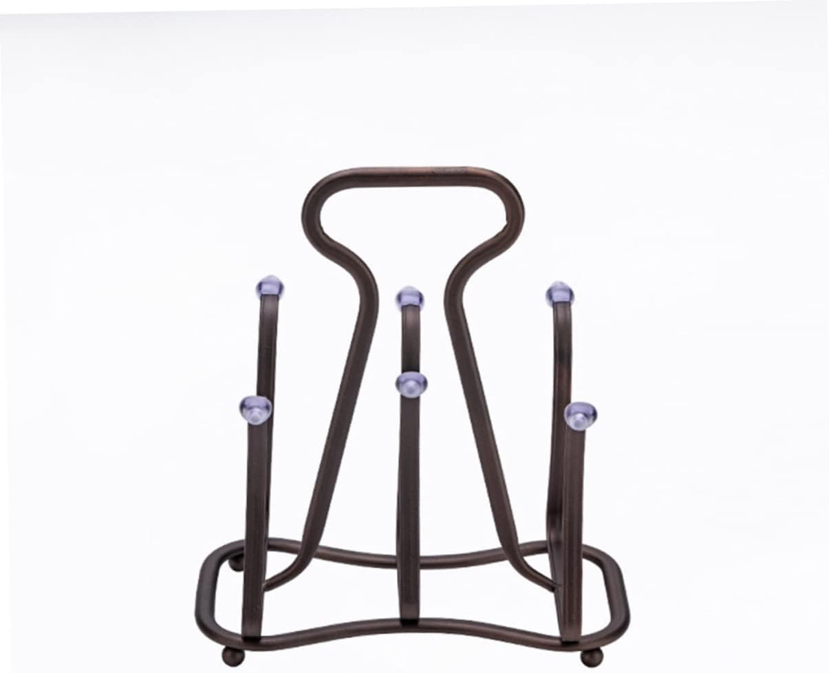 Ciieeo Upside Down Glass Cup Holder Iron Art Draining Rack for Cups Portable Mug Storage for Kitchen Bar Office Home Use Handle Practical Design for Teacups Wine