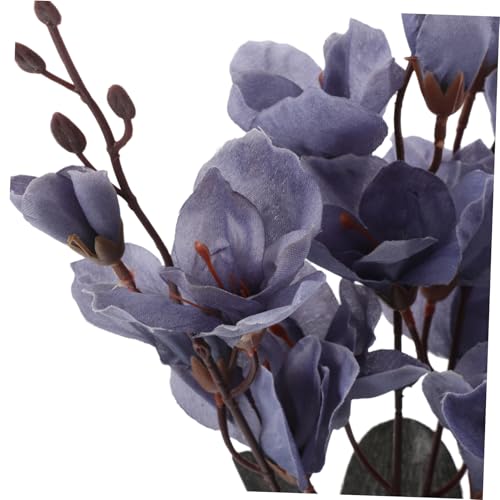 Ramas de magnolia artificial azul para transformar la decoración de habitaciones sin mantenimiento 4