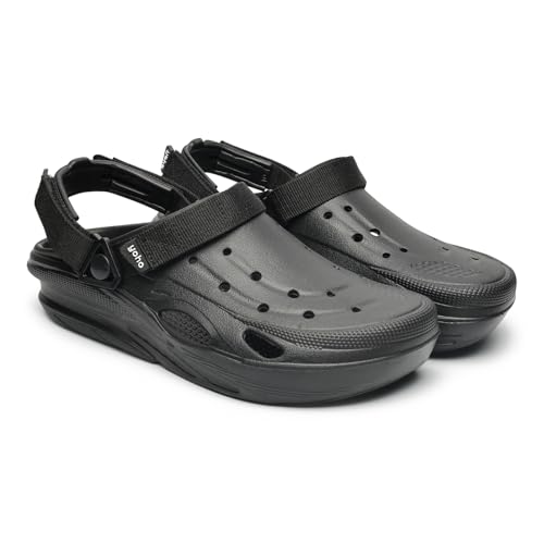 Image of YOHO Dual Hacker Clogs for Men & Boys | Waterproof Monsoon Footwear & Rainy Sandals | Adjustable Strap