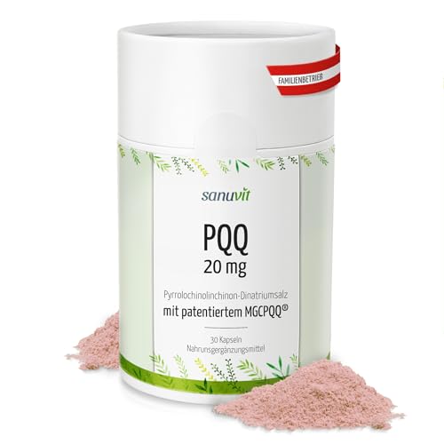 Sanuvit® - PQQ Forte | 20 mg je Tagesdosis | Hochdosiert mit patentiertem MGCPQQ® | 30 Kapseln