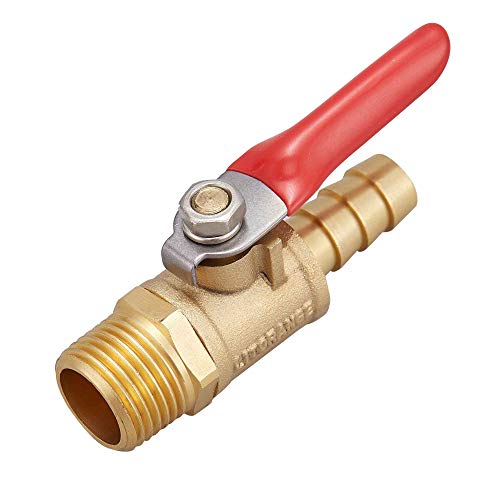 Litorange 2 PCS Brass Water Mini Ball Valve Shut Off Switch, 3/8" NPT Male Thread x 3/8 INCH Hose Barb Pipe Tubing Fitting Coupler, 180 Degree Operation Handle by LitOrange - Used condition - US$9.27