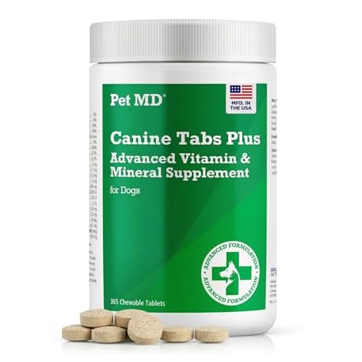 Pet MD - Canine Tabs Plus 365 Count - Advanced Multivitamins for Dogs - Natural Daily Vitamin and Mineral Nutritional Supplement - Liver Flavored Chewable Tablets