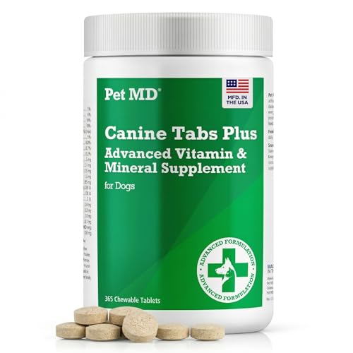 Pet MD - Canine Tabs Plus 365 Count - Advanced Multivitamins for Dogs - Natural Daily Vitamin and Mineral Nutritional Supplement - Liver Flavored Chewable Tablets