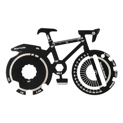 Litinliv Fahrrad Flaschenöffner, Schlüsselbund Flaschenöffner, Multifunktions Bieröffner, Tragbares Outdoor Werkzeug für Radfahrer, Fahrrad Deko, Schraubendreher, Schraubenschlüssel(Schwarz)