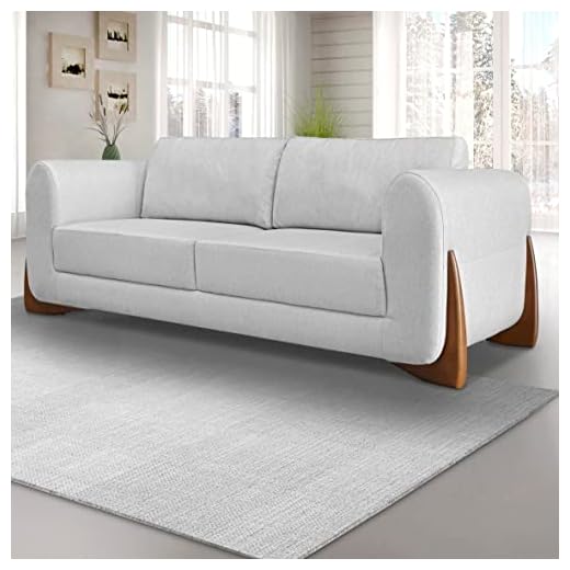 Sofá 4 Lugares Grande Sala de Estar Living Decoração 1,80 M - Balenza (Linho grigio)