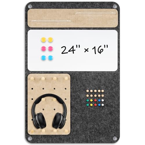 DOLLAR BOSS 3-in-1 Foldable Bulletin Board 16"x24" Vertical- Magnetic Whiteboard