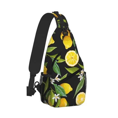 Yellow Lemon Printing Cross Chest Bag Diagonally Cute Prints Suitable For Men Outdoor Hiking Daily Travel Long Trips2
