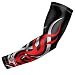 Bucwild Sports Flame Compression Arm Sleeve Youth/Kids & Adult Sizes - Baseball Basketball Football Running - UV/Sun Protection Cooling Base Layer Pain Relief (Black Silver Youth Medium)