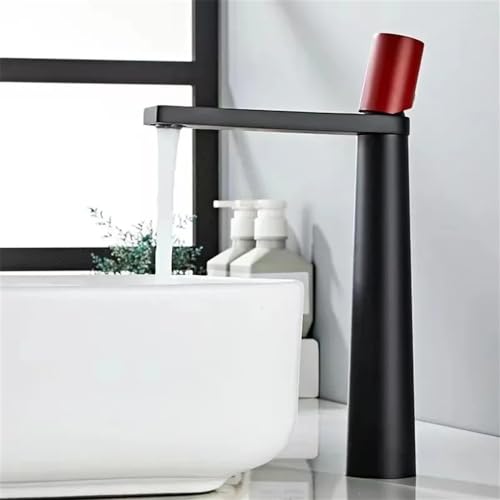 Robinet de lavabo de salle de bains noir SLT184L en céramique
