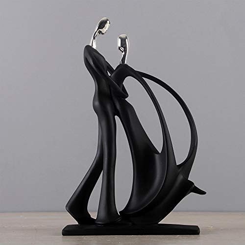 KOET Dance Figurines Couple Sculpture Couple Dancing Abstract Statue w/Smooth Finish & Rectangular Base for Desktop Bedroom Ballroom Dancers Ballet Lovers Resin Ornament
