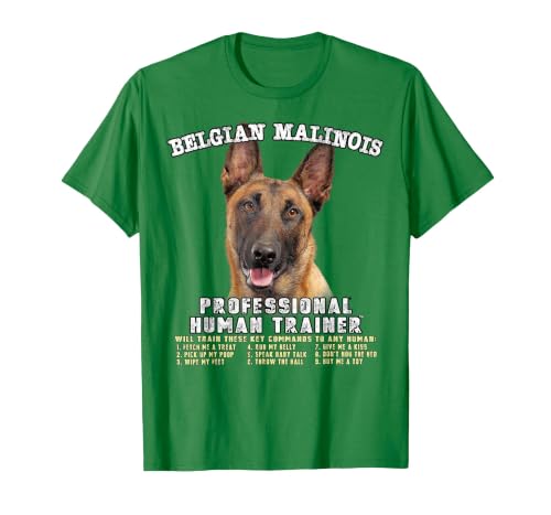 Belgian Malinois Dog Professional Human Trainer T-Shirt, Men, Kelly Green, 3X-Large