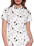HIVICHI Funny Wine Golf Shirts for Women Print Crazy Pattern Cute Novelty Polo Shirt, Medium, Aop-wpol-66084