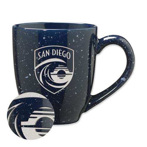 Rico Industries NWSL San Diego Wave FC 16 oz Team Color Laser Engraved Speckled Ceramic Coffee Mug