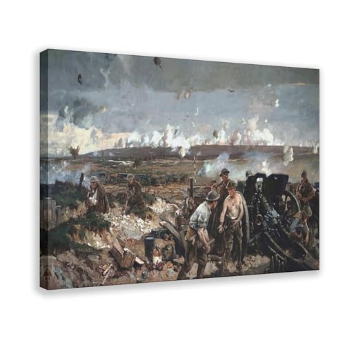 Impression sur toile The Taking of Vimy Ridge par Richard Jack pour bureau 30x45 cm