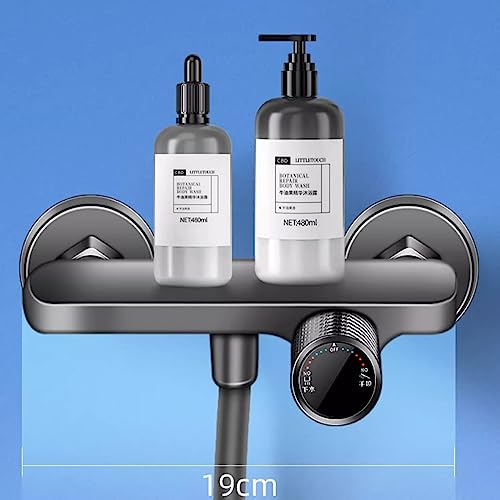 Robinet de bain gris avec douchette 3 modes pour salle de bain moderne mural