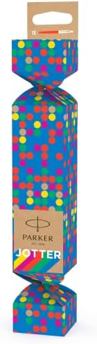 Parker Jotter Originals Christmas Cracker | Refillable Ballpoint Pen Christmas Gift | Red Vermilion Finish | 100 percent Recyclable & Plastic-Free Packaging | Medium Point | Blue Ink (Pack of 1)
