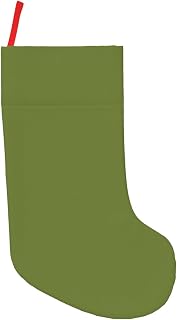 Solid dark green 18-inch patchwork christmas stocking | Extra-large 18-inch plush christmas stocking holds candies, toys, and gifts—perfect festive decor for any home.