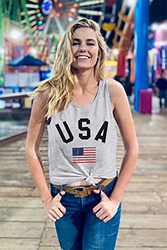 Usa Tank Top Women American Flag Tank Top 4Th Of July Shirts Patriotic Tank Tops Summer Memorial Day Tee Tops #TOP3