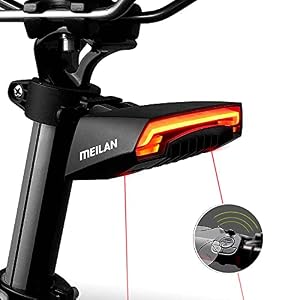 MEILAN X5 Smart Bike Tail Light with Turn Signals and Automatic Brake Light Wireless Remote Control Bike Rear Light Back…