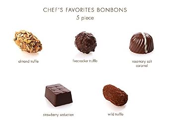 Chuao Chocolatier Chef's Favorites Bonbons Gift Box | Gourmet Assorted Dark & Milk Chocolate Artisan European No Preservatives | For Gift Baskets, Christmas, Valentines Day, Gifts for Women, Men, Birthday, Thank You, Care Package | 5 Piece