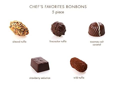 Chuao Chocolatier Chef's Favorites Bonbons Gift Box | Gourmet Assorted Dark & Milk Chocolate Artisan European No Preservatives | For Gift Baskets, Christmas, Valentines Day, Gifts for Women, Men, Birthday, Thank You, Care Package | 5 Piece