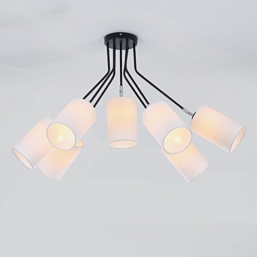 Lustre Moderne Contemporain à 7 lumières, encastré au Plafond, pour Salon ou Chambre à Coucher.