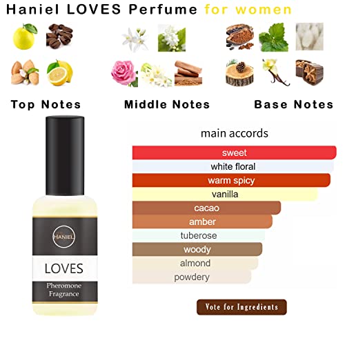 Haniel Great Perfumes For Women, Long Lasting Pheromone Perfume Oil Spray For Women Girls, Pheromones For Her, Womens Fragrances, Luxury Love Scent #TOP3
