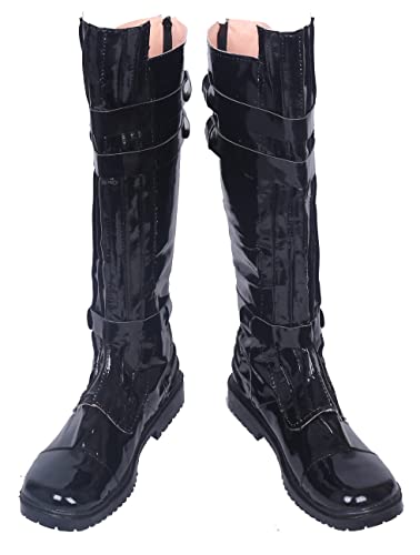 Anakin Skywalker Herren Stiefel Darth Vader Schuhe Schwarz Braun Jedi-Kostüm für Halloween Maßgeschneidert (schwarz, Herren US Größe 13) Cover