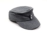 WWII German M43 Officer WH EM Field Panzer Wool Cap Hat Grey Replica (M(57CM))