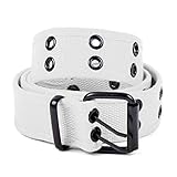 boxed-gifts Solid Color Military and Casual Canvas Belt, Double Grommet Unisex Belt for Men and...