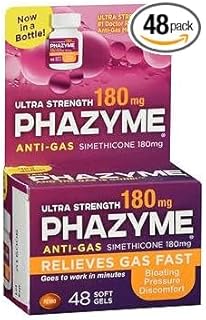 Phazyme Anti-Gas Ultra Strength 180 mg Softgels - 48 ct, Pack of 4