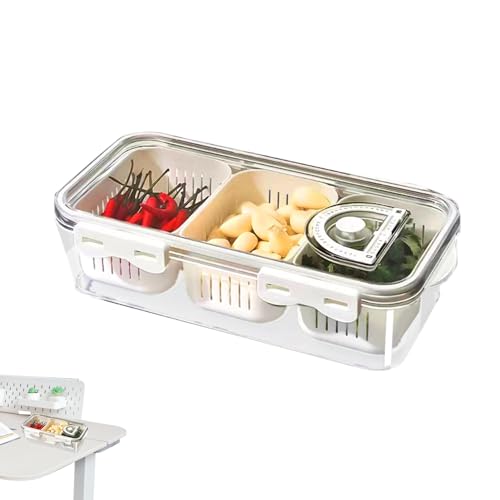 Bandeja para servir dividida, caja de aperitivos, recipiente para salchichas, bandeja dividida con tapa, recipiente para fiambres, bandejas portátiles para aperitivos, verduras, frutas, dulces