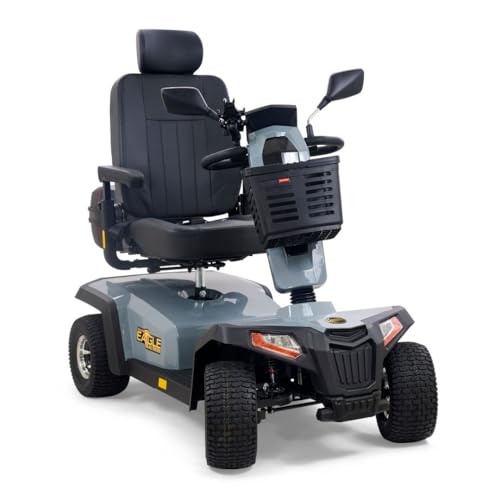 Golden Technologies Eagle All-Terrain GR596 – Ultimate Off-Road Mobility Scooter for Rugged Outdoor Adventures, 500 lb Capacity, 13" Tires, Suspension, LED Lights, & 34-Mile Drive Range (Stone Grey)