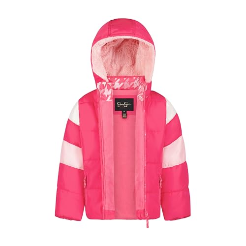 Image of Jessica Simpson Girls' Two-piece Insulated Winter Snowsuit With Hooded Jacket and Ski Bib Overalls