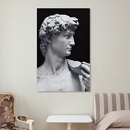 Jiamey David Of Michelangelo Renaissance Sculpture Poster Print Black And White Wall Art Canvas Poster Paintings Wall Art For Room Office Farmhouse Unframe 08X12Inch(20X30Cm) #TOP6