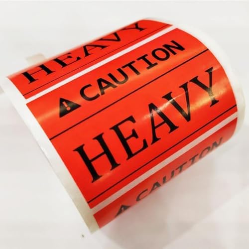 Caution Heavy Sticker,2 x 3 inch Fluorescent Red Heavy Special Handling Shipping Warehouse Pallet Label Stickers for Shipping and Packing,300Pcs Per Roll image 5