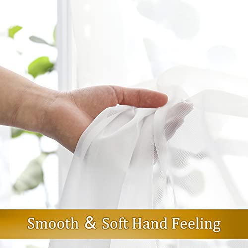 Aiyufeng 2 Pack: Basic White Sheer Curtain Drapes For Living Room 84 Inch Length 2 Panels, Light Filtering Voile Drapes For Bedroom, Patio, Sliding Door, Each 40" W X 84" L #TOP1