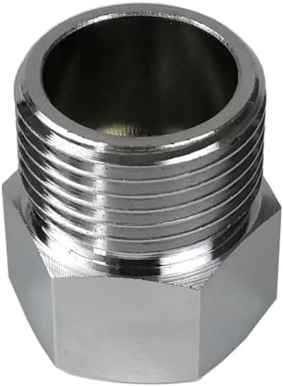 Toilet Fill Valve Pipe Adapter, Chrome Brass Pipe Fitting Connector BSP G1/2" to 7/8" US Bathroom Bidet Adapter Diverter Water Valve Accessory (7/8 Female x G1/2 Male)