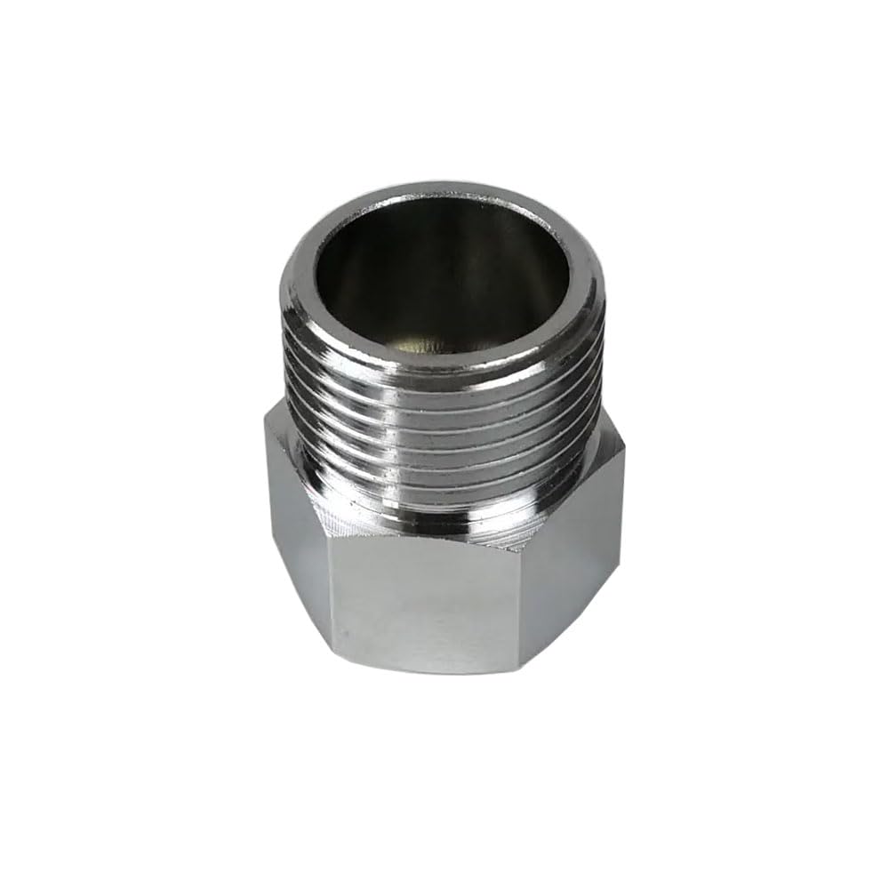 Toilet Fill Valve Pipe Adapter, Chrome Brass Pipe Fitting Adapter BSP G1/2" to 7/8" US Bathroom Bidet Adapter Diverter Water Valve Accessory (7/8 Male x G1/2 Female)