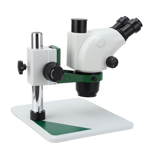 Binocular Compound Microscope 6.5-65X Continuous Zoom Professional Microscope with Fine Tuning Knob, Wide Field of View, for PCB Repairs, CPU Soldering, and More