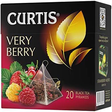 CURTIS Black Tea Very Berry (20 Tea Pyramid Sachets) with Wild Berries Mix