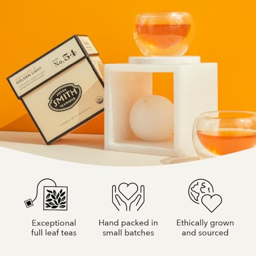 Smith Teamaker Golden Light No. 54, Caffeine-Free, Sugar-Free, Certified Organic, Wellness Herbal Tea Bags 15 Sachets, 1.85oz each